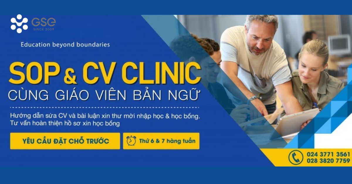 hướng dẫn sửa CV và bài luận xin học bổng Hướng dẫn sửa SOP & CV Clinic cùng giáo viên bản ngữ