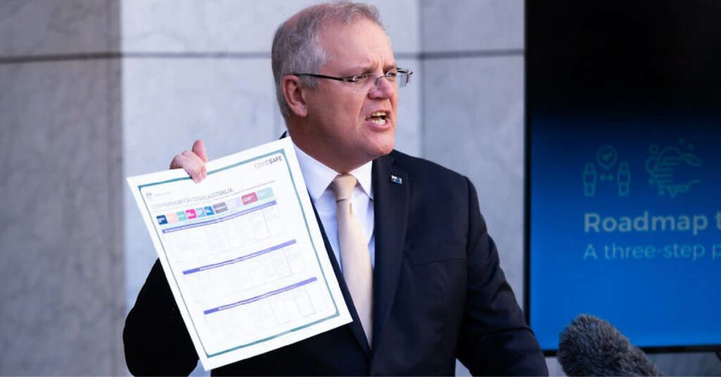 Thủ tướng Chính phủ Úc Scott Morrison phát biểu trước công chúng ngày thứ Sáu vừa. Nguồn ảnh: Getty