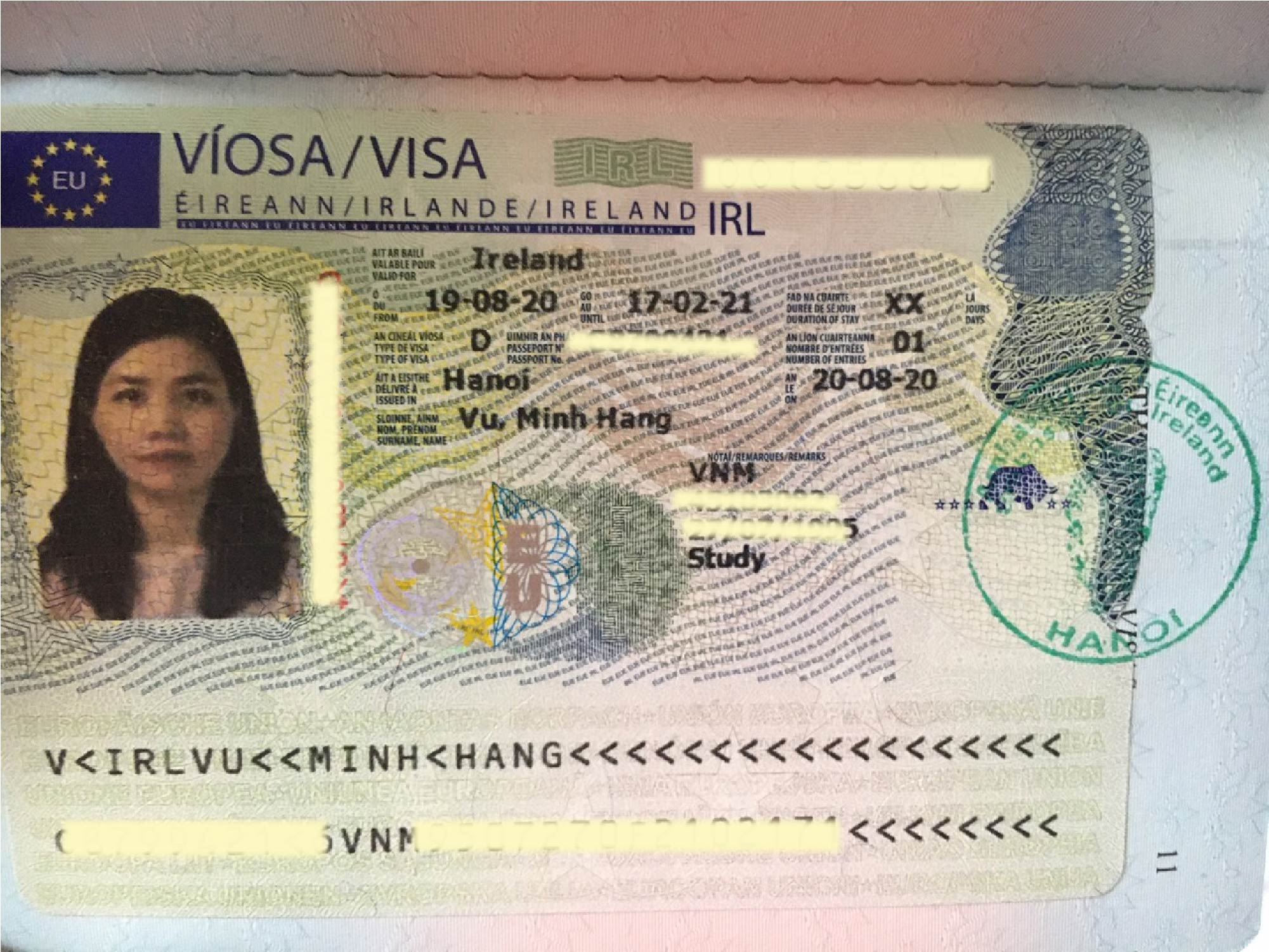 Visa du học Ireland từ sv Vũ Minh Hằng