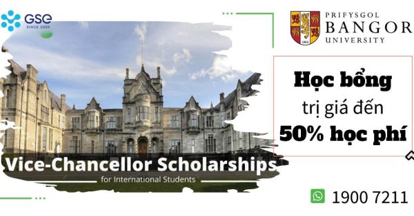 Học bổng trị giá lên đến 50% học phí từ đại học Bangor