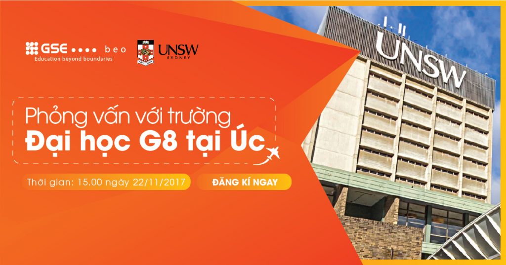 Ngày hội Tư vấn Tuyển sinh với Đại học New South Wales – Top 8  tại Úc