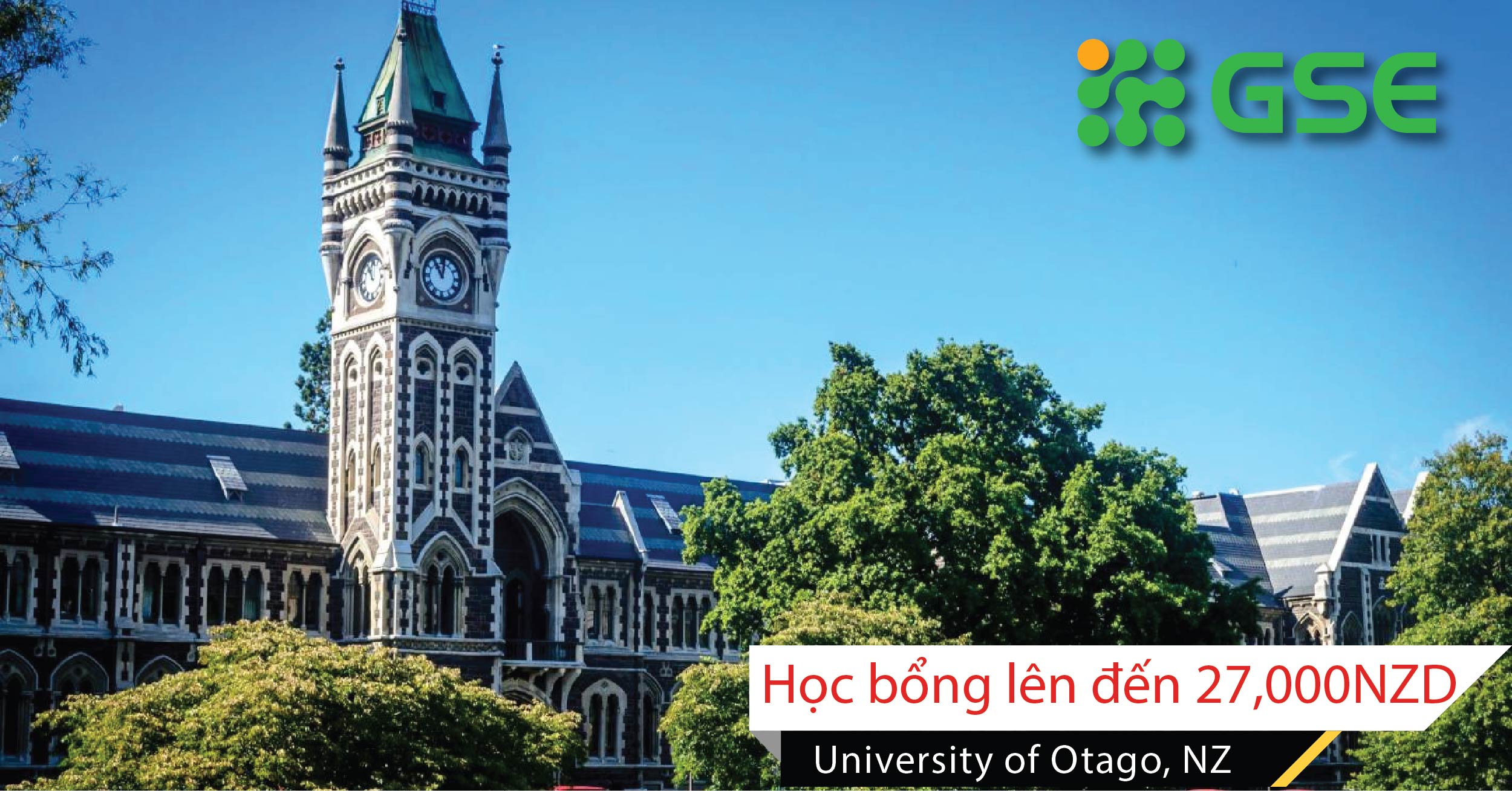 Học bổng University of Otago – New Zealand dành riêng cho sinh viên VN