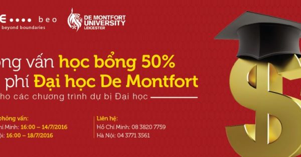 Học bổng lên đến 50% của đại học De Monfort