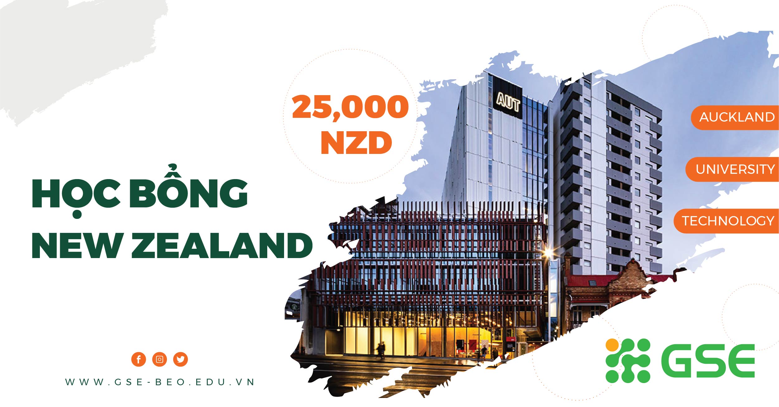 Học bổng KHỦNG từ đại học Công nghệ Auckland (AUT) – New Zealand