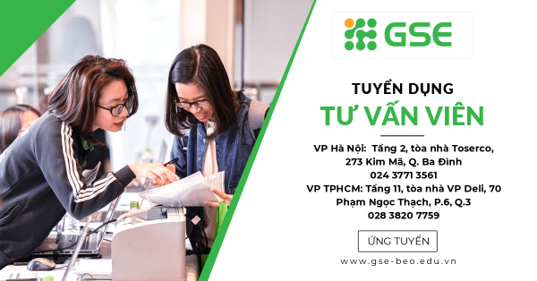 Tuyển dụng Tháng 1.2021 – Chuyên viên tư vấn và Tuyển sinh du học tại Hà Nội và TPHCM