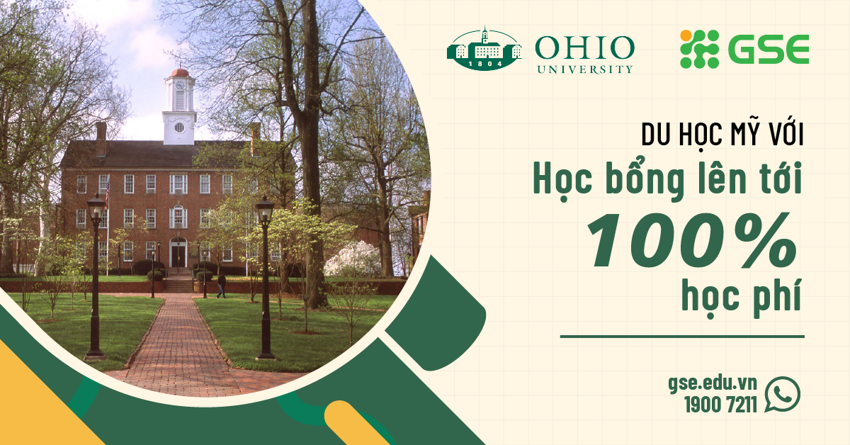 Đại học Ohio dành các suất học bổng lên đến 100% học phí cho sinh viên quốc tế