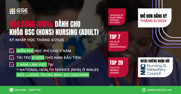 Miễn học phí 3 năm Cử nhân ngành Nursing tại University of South Wales, Anh Quốc