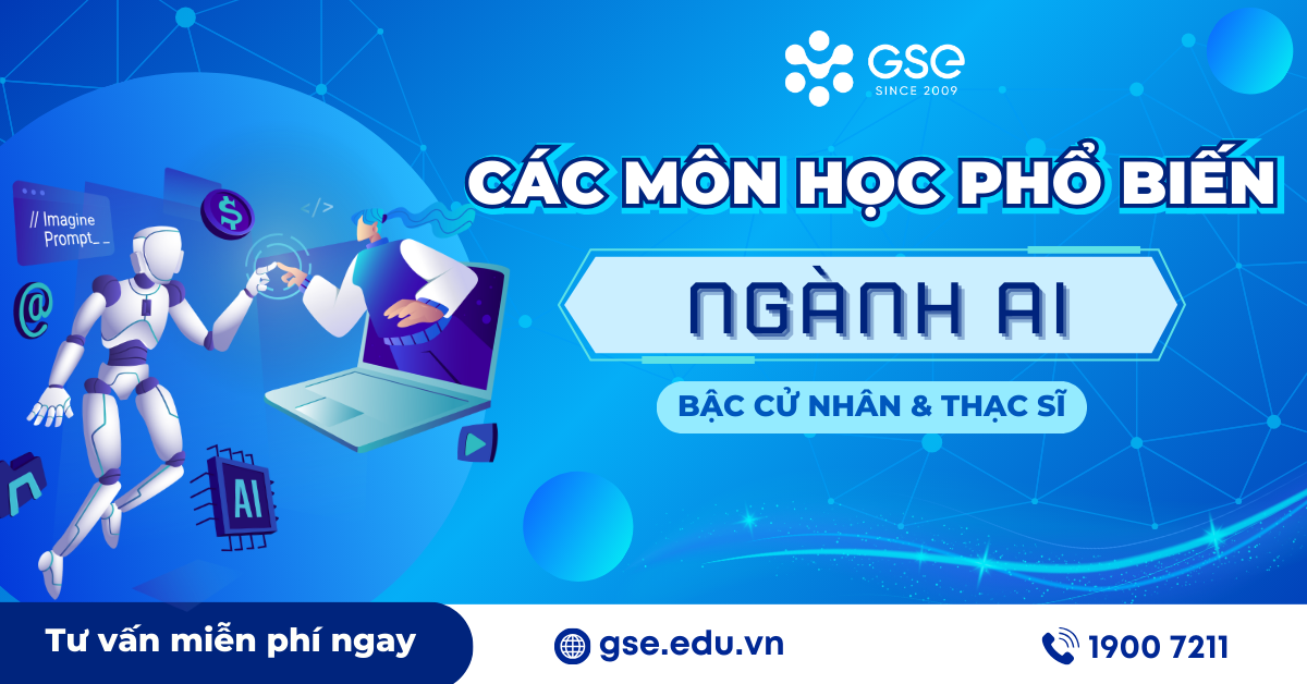 CÁC MÔN HỌC TIÊU BIỂU NGÀNH TRÍ TUỆ NHÂN TẠO (AI) – BẬC CỬ NHÂN & THẠC SĨ