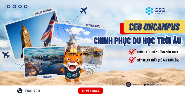 CEG ONCAMPUS – Không xét điểm từng môn THPT, không cần IELTS cao vẫn chinh phục du học Anh, Ireland, Hà Lan