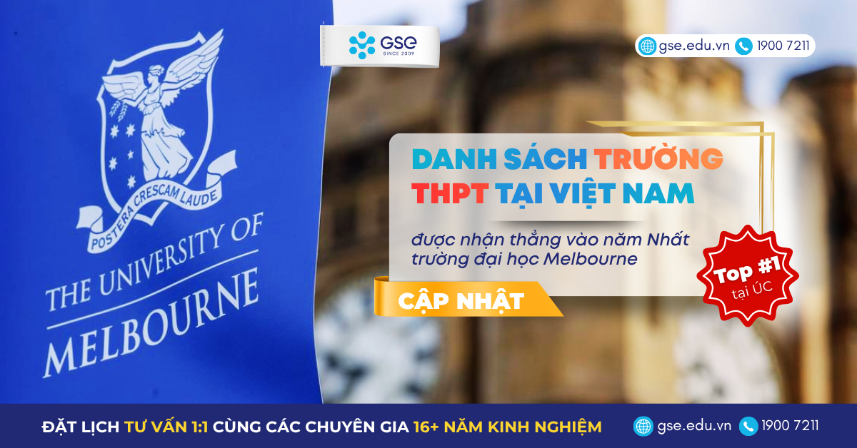 Cập nhật các trường THPT được tuyển thẳng vào ĐH Melbourne