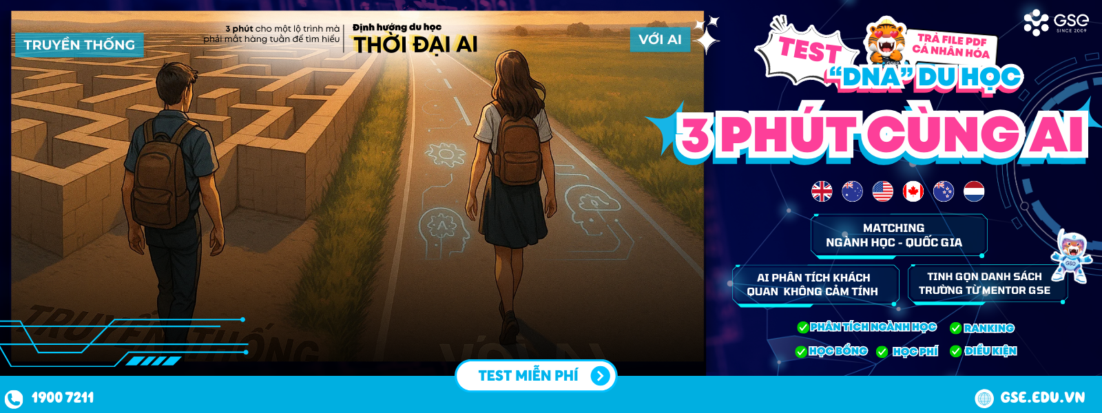 Test DNA du học cùng AI
