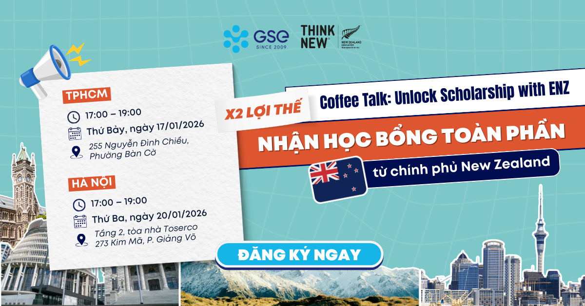 Coffe Talk Unlock Scholarship With ENZ nhạn học bổng toàn phần từ chính phủ New Zealand 