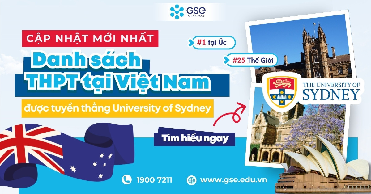 Cập nhật danh sách các trường THPT tại Việt Nam được tuyển thẳng vào University of Sydney