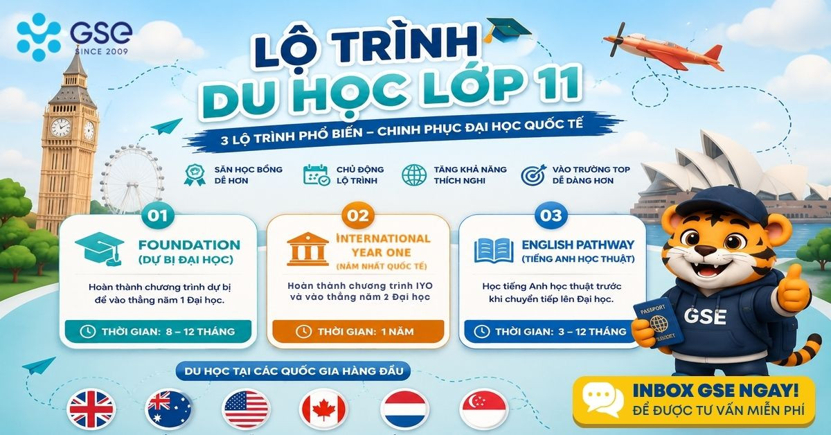 Hết lớp 11 đi du học được không? Lộ trình từ A–Z cho học sinh Việt Nam 2026 8 Các lộ trình du học phổ biến sau lớp 11